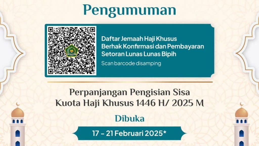 Perpanjangan Konfirmasi dan Pelunasan Biaya Haji Khusus Hingga 21 Februari 2025, Sisa 1.838 Kuota Tersedia